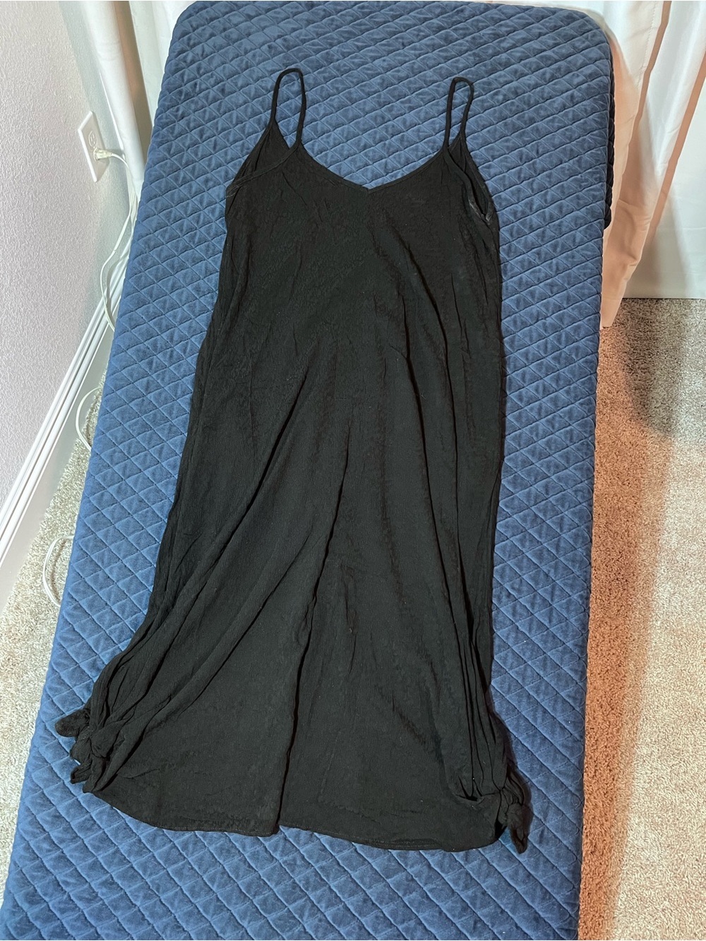 mahina Black Slip Jumpsuit with Spaghetti Straps